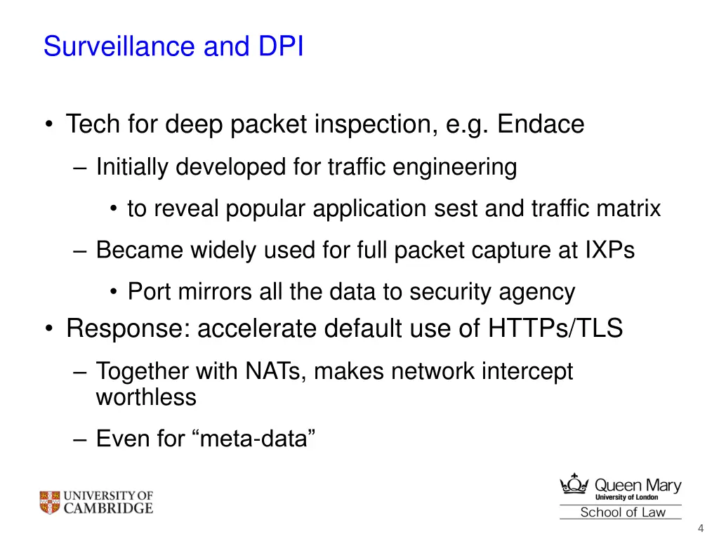 surveillance and dpi