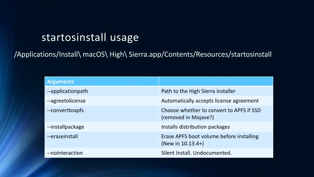 startosinstall usage