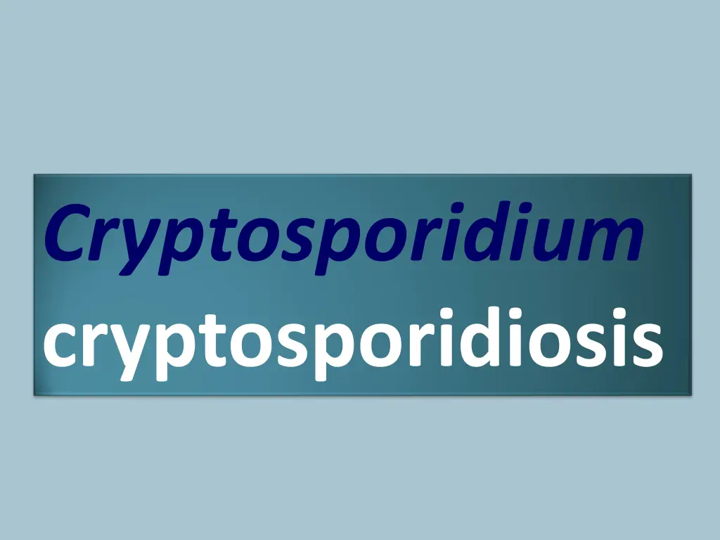 cryptosporidium cryptosporidiosis