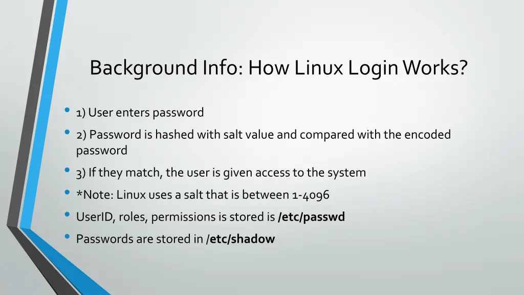 background info how linux login works