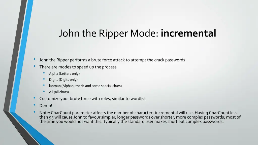 john the ripper mode incremental