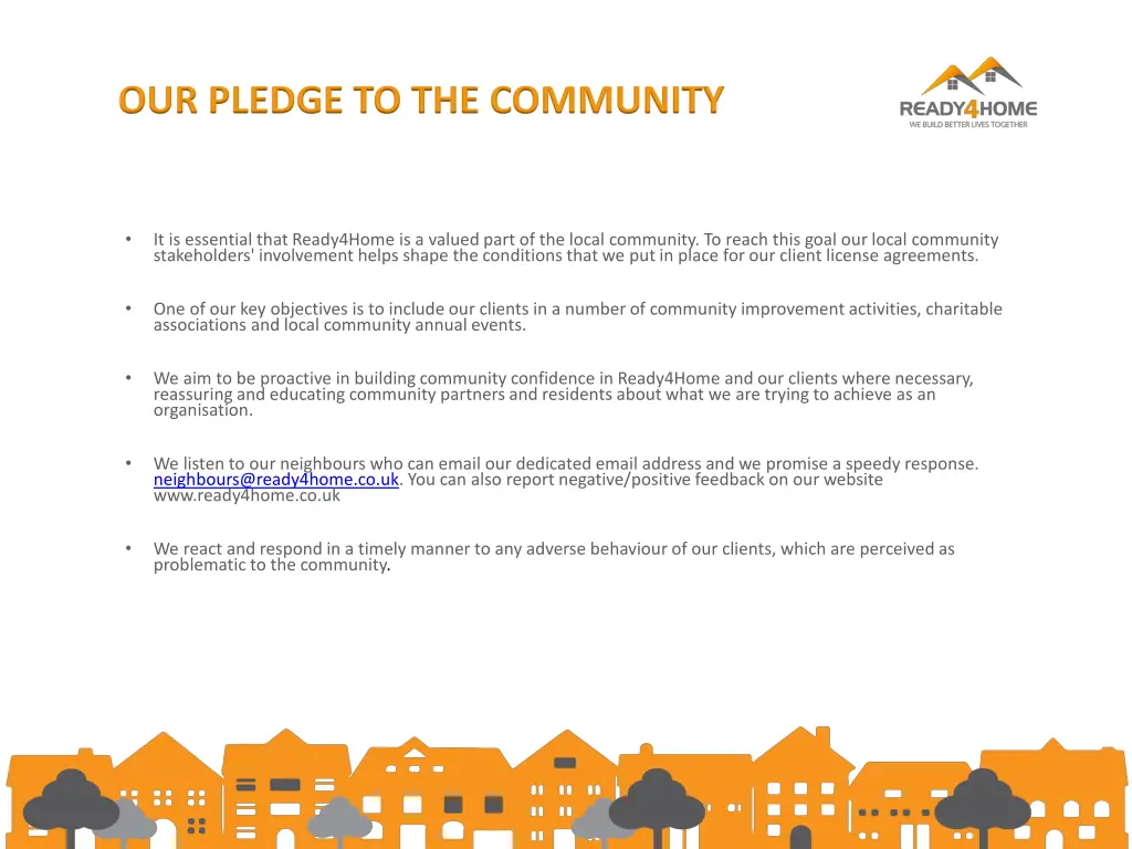 our pledge to the community