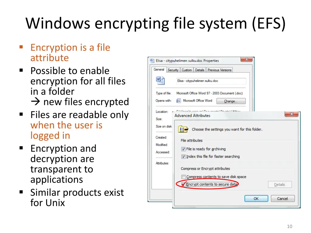 windows encrypting file system efs