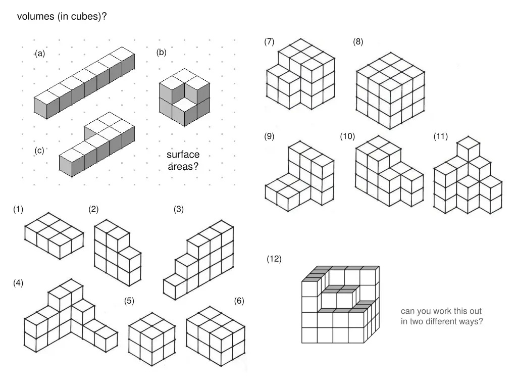 volumes in cubes