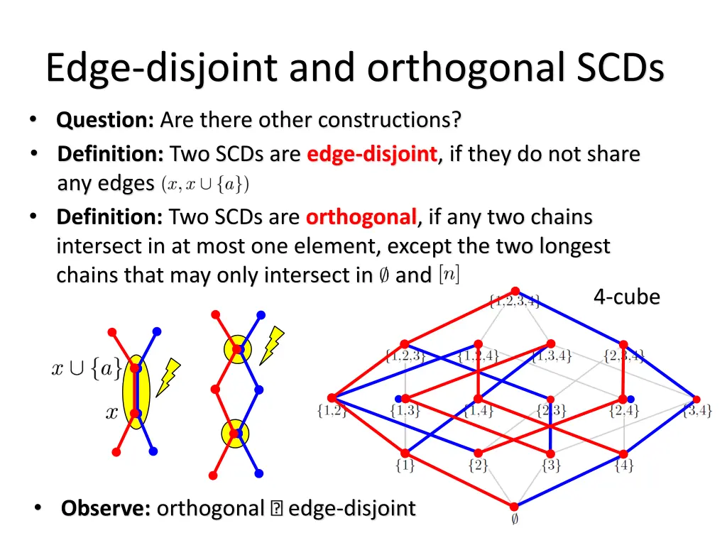 edge disjoint and orthogonal scds