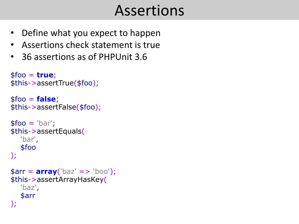 assertions