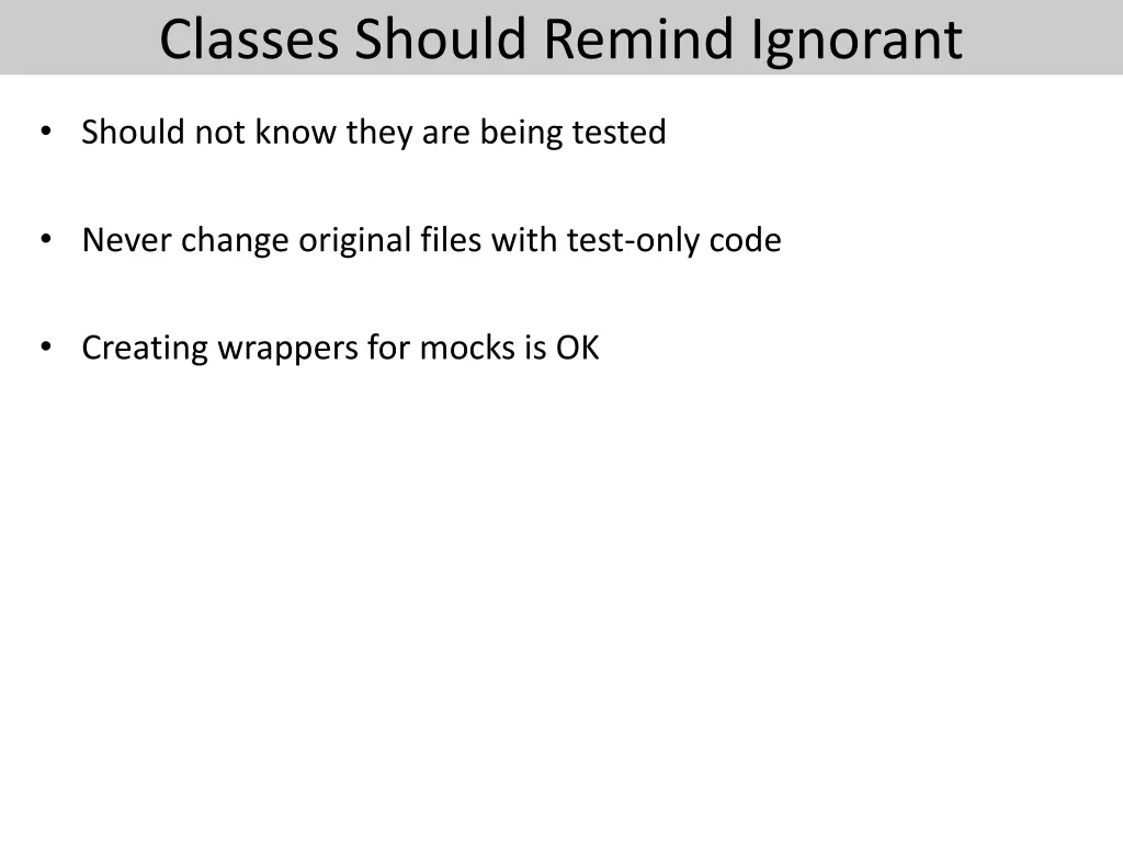 classes should remind ignorant