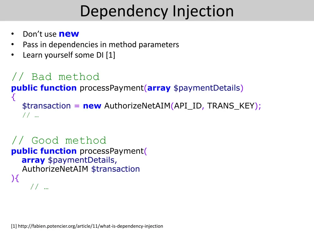 dependency injection