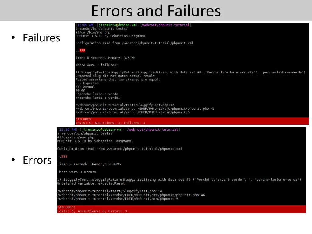 errors and failures