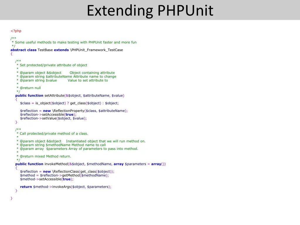 extending phpunit