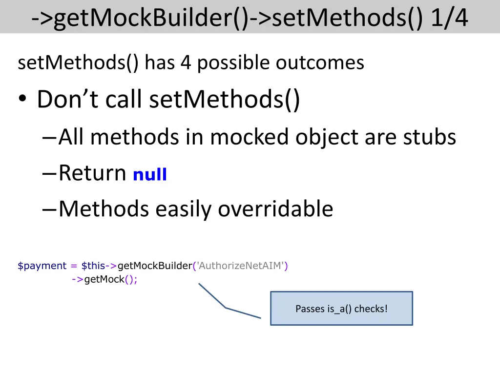 getmockbuilder setmethods 1 4