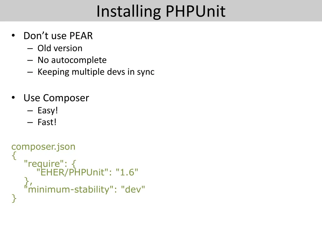 installing phpunit