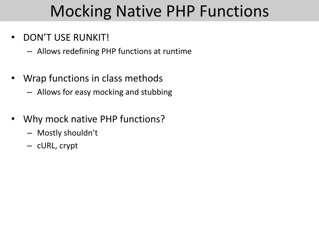 mocking native php functions