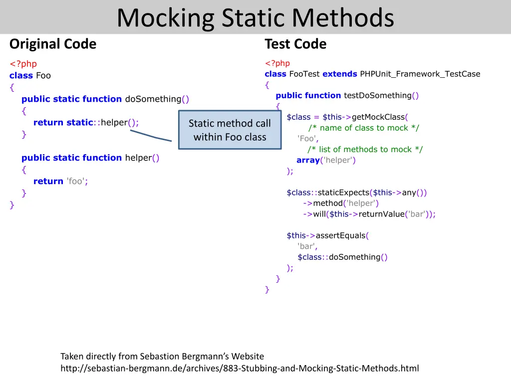 mocking static methods