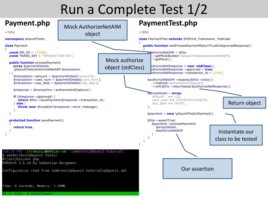 run a complete test 1 2