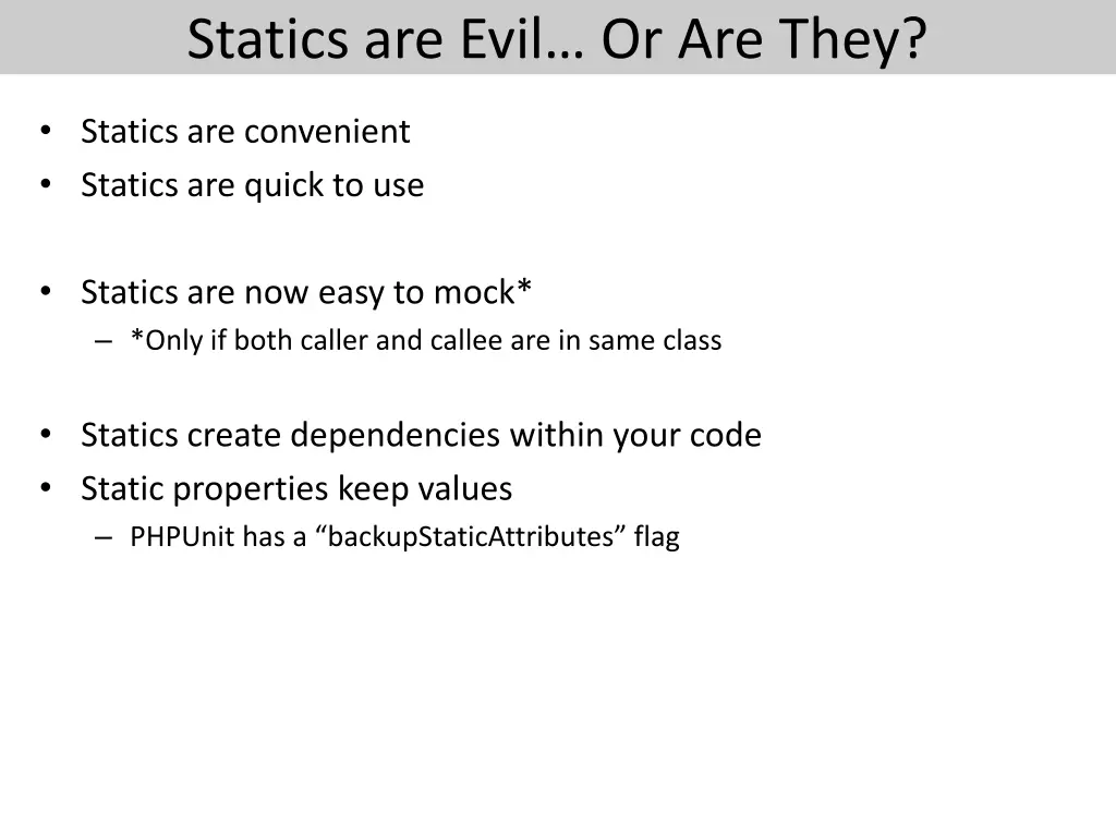 statics are evil or are they