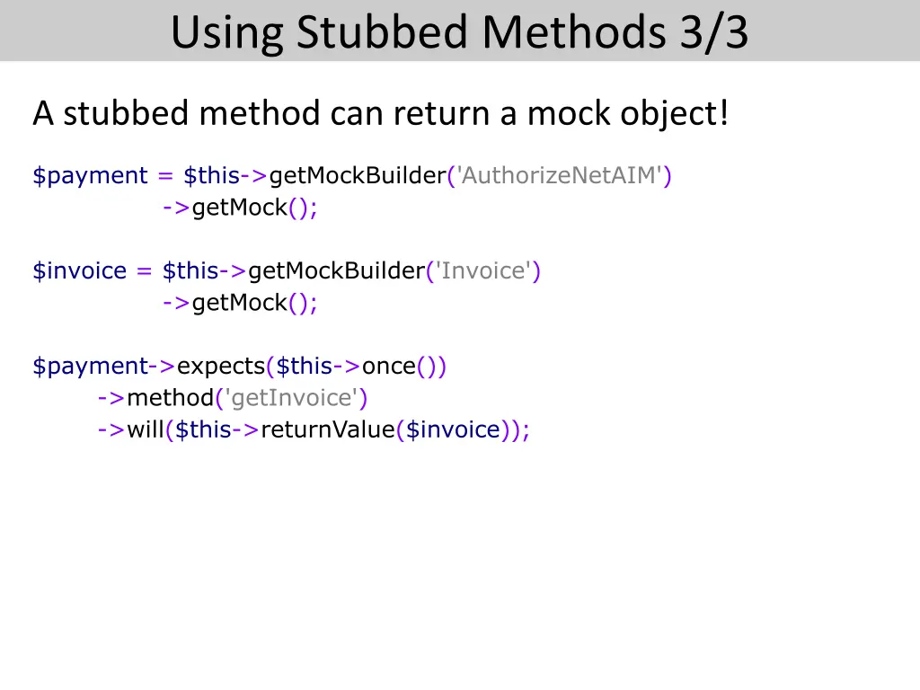 using stubbed methods 3 3