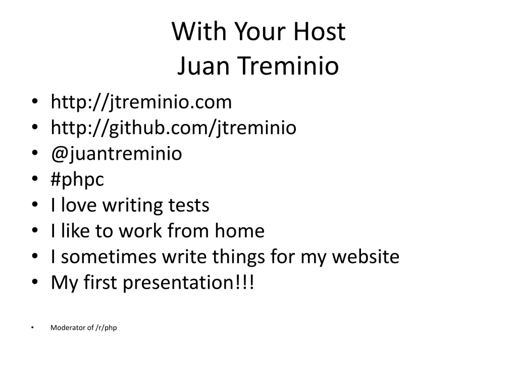 with your host juan treminio