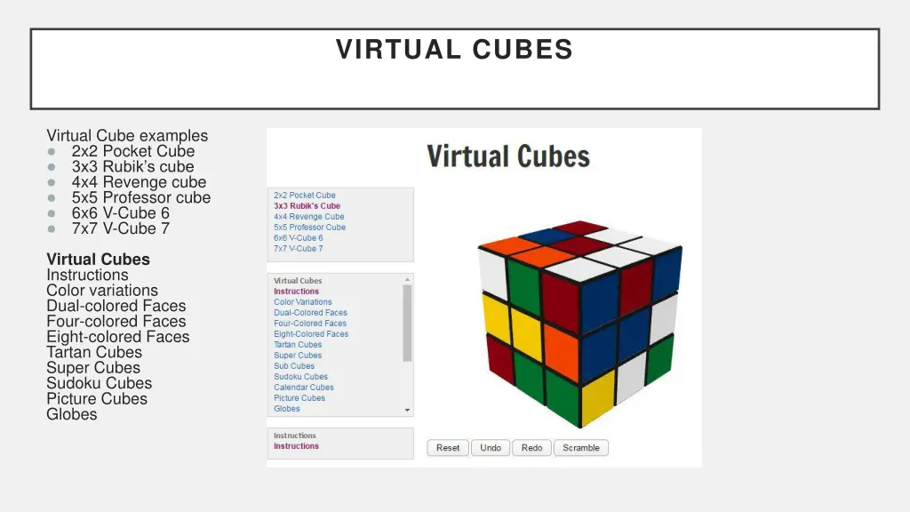 virtual cubes