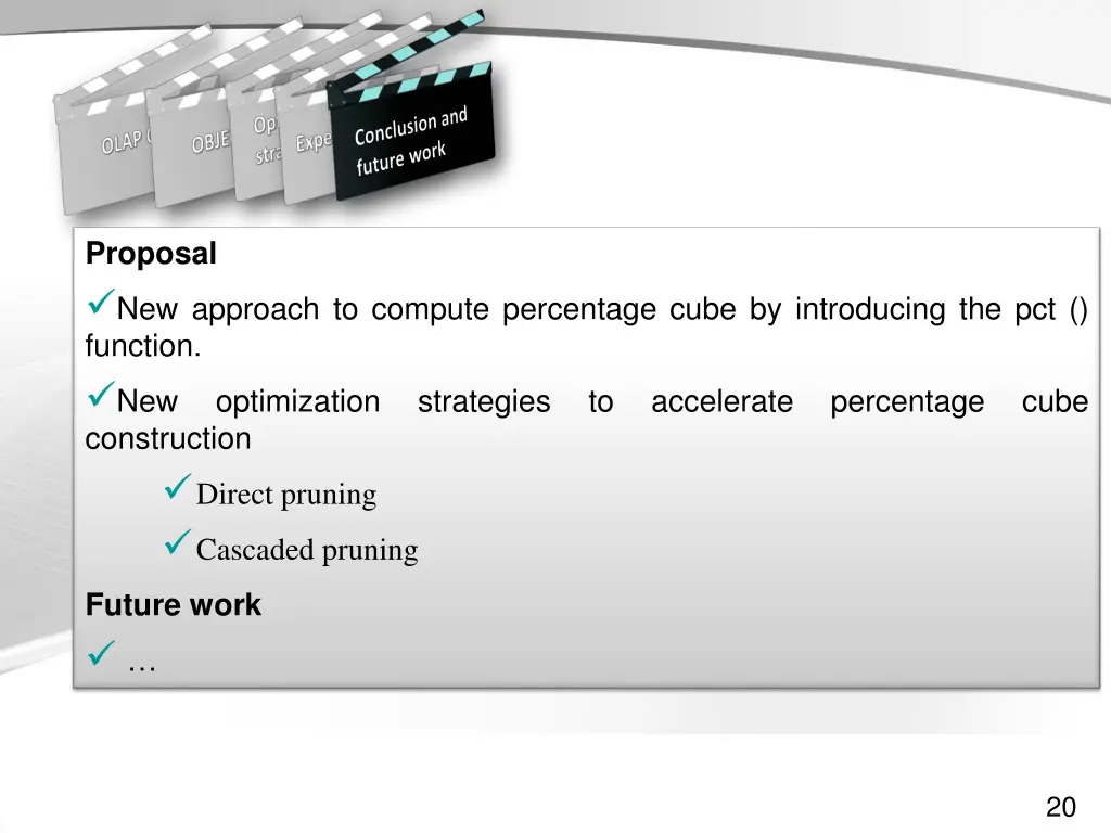 proposal new approach to compute percentage cube