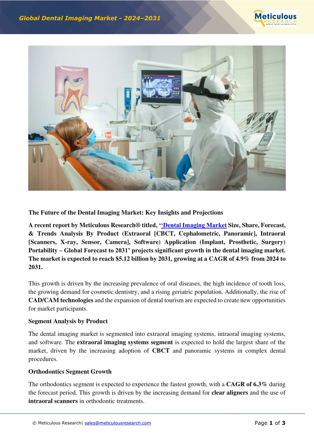 global dental imaging market 2024 2031