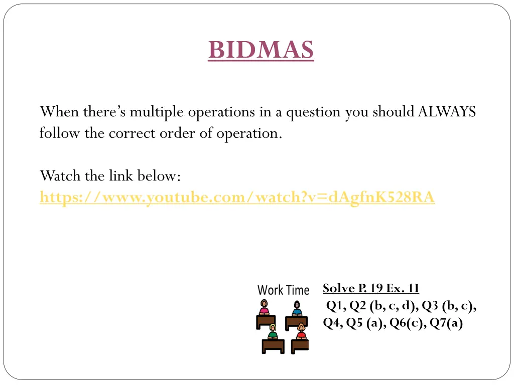 bidmas