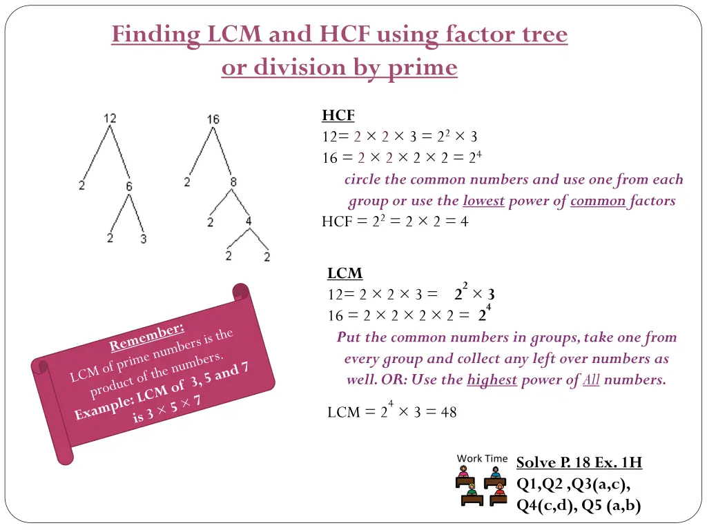 finding lcm and hcf using factor tree or division