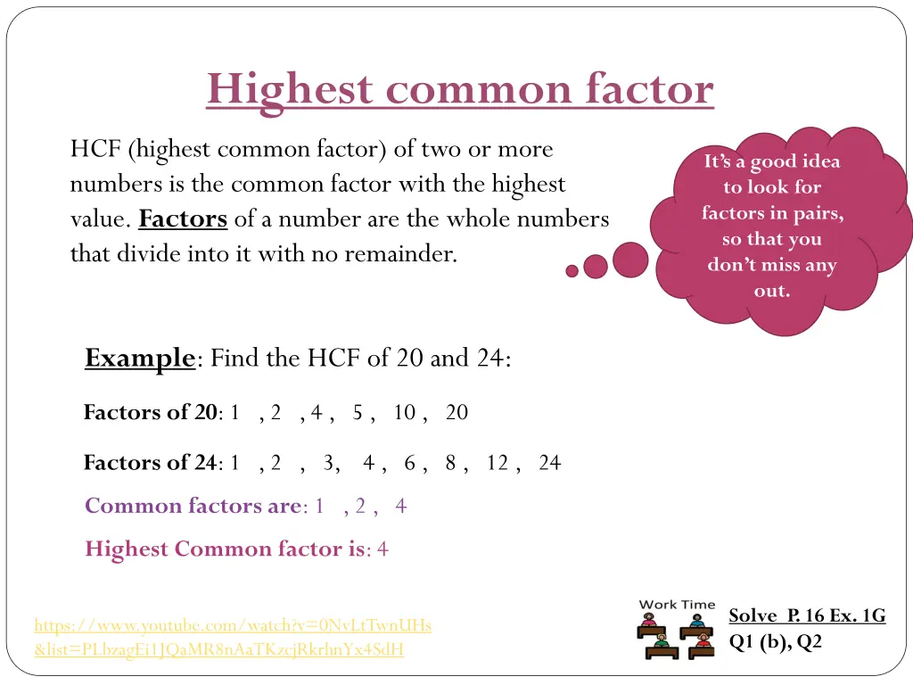 highest common factor hcf highest common factor