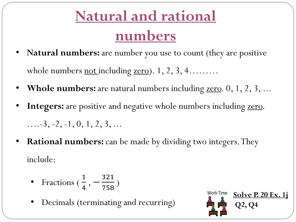 natural and rational numbers natural numbers