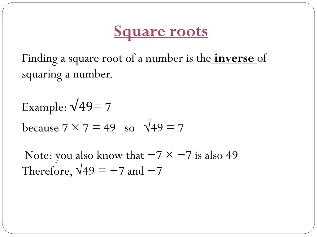 square roots