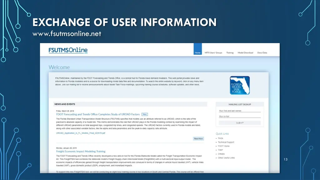 exchange of user information www fsutmsonline net