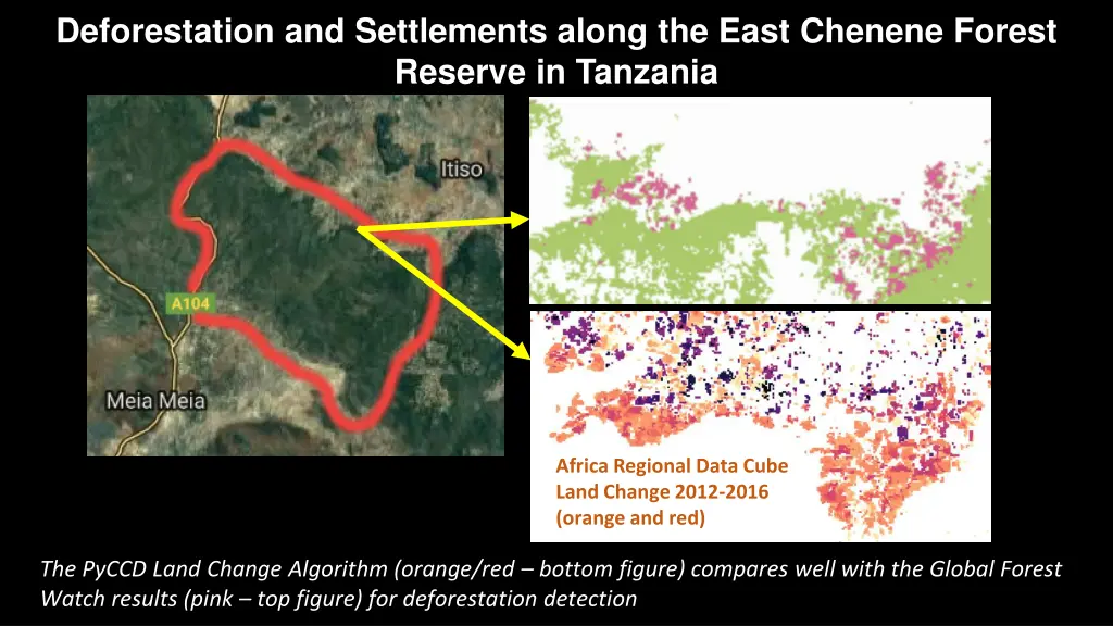 deforestation and settlements along the east