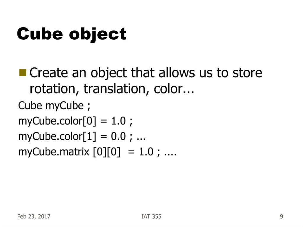 cube object