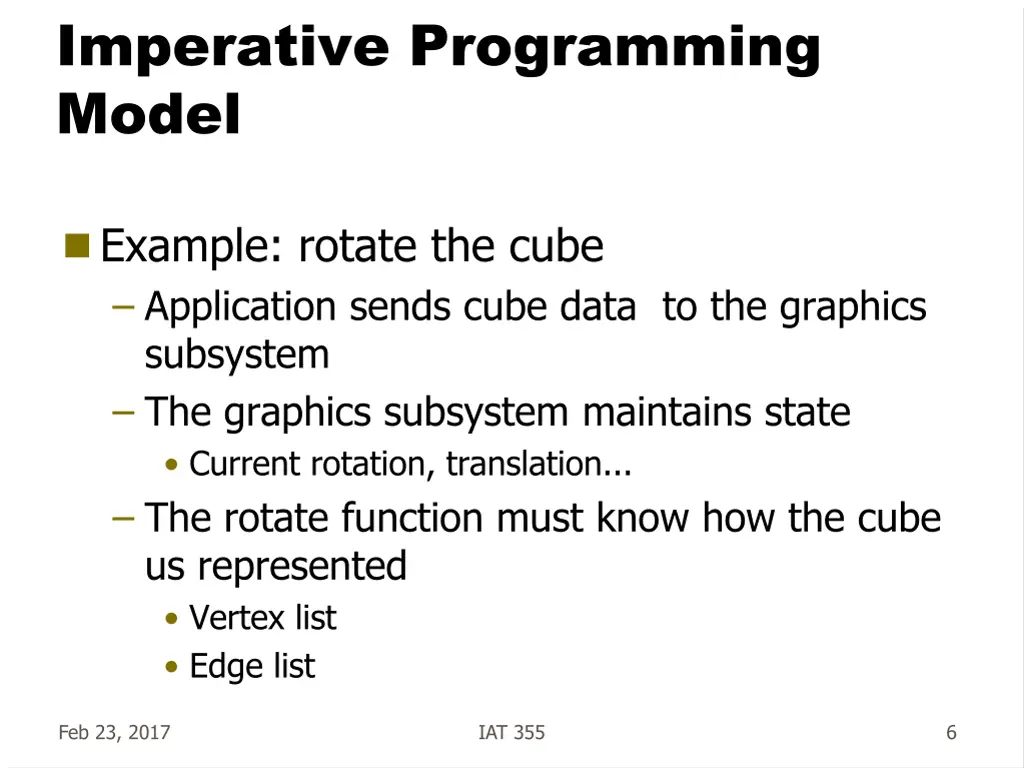 imperative programming model