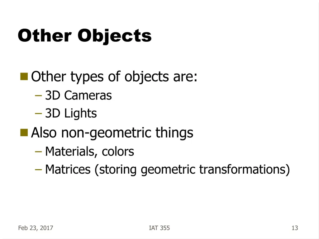 other objects