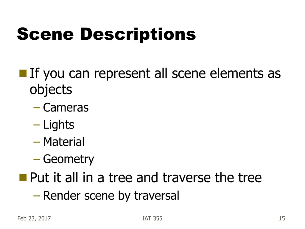 scene descriptions