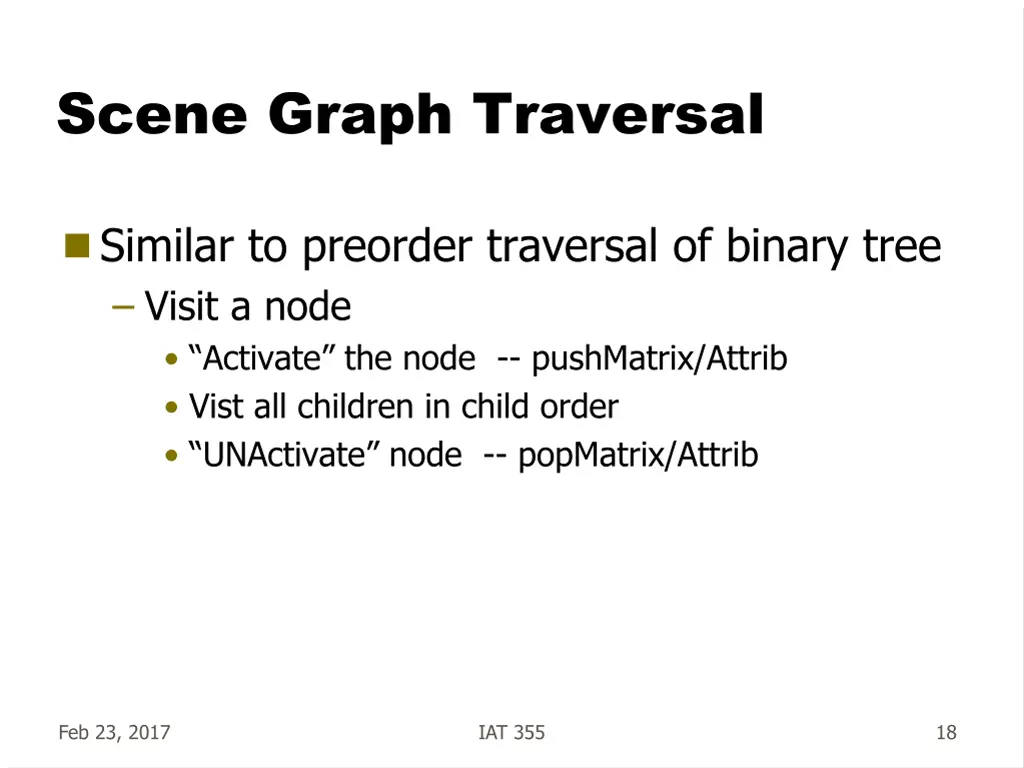 scene graph traversal