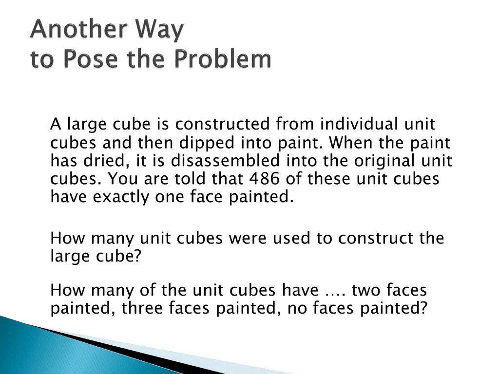 a large cube is constructed from individual unit