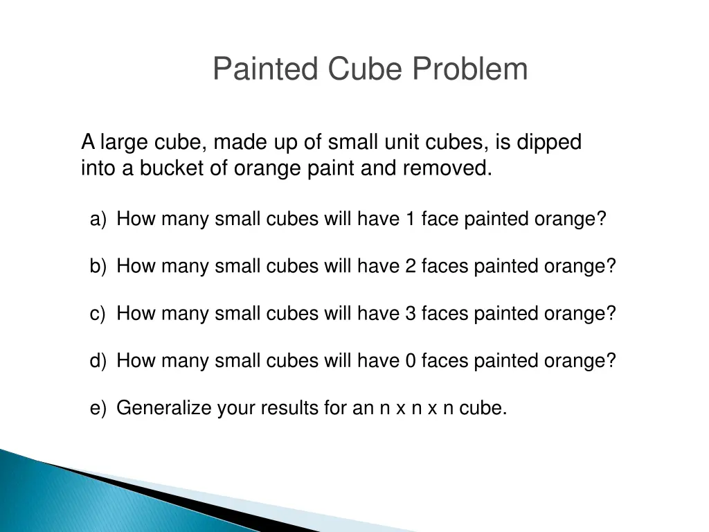 painted cube problem