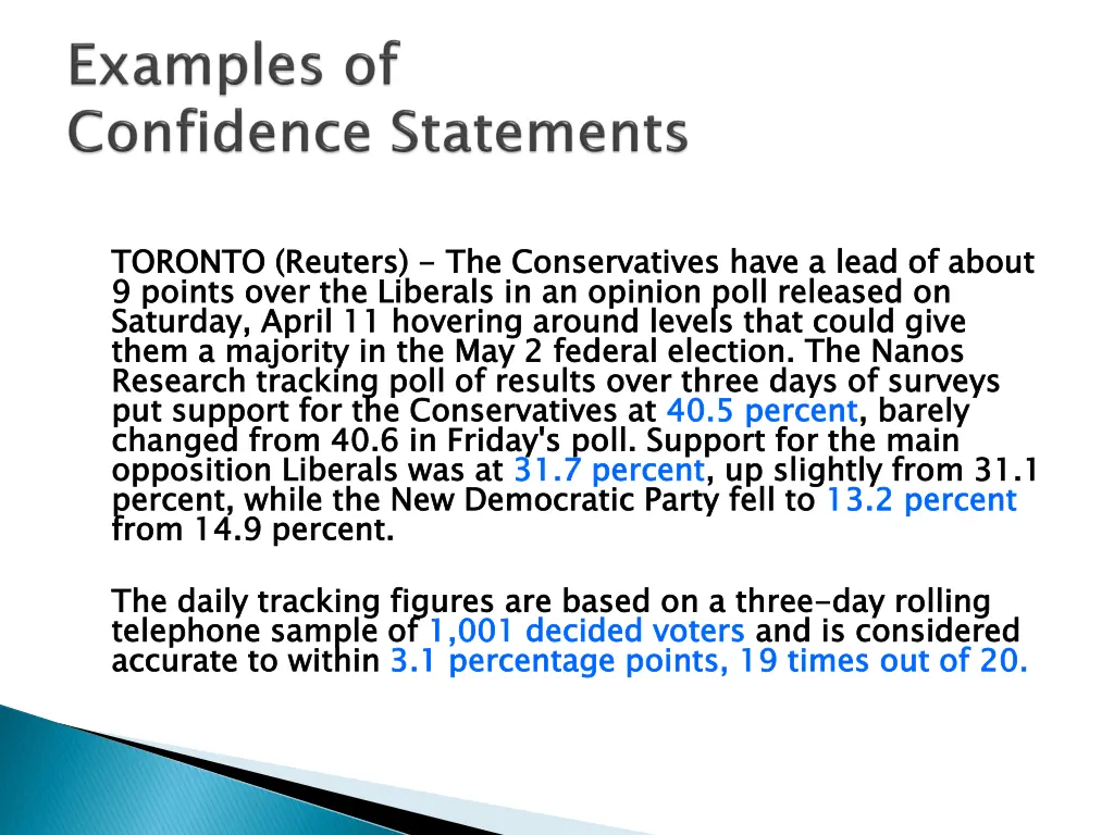 toronto reuters 9 points over the liberals