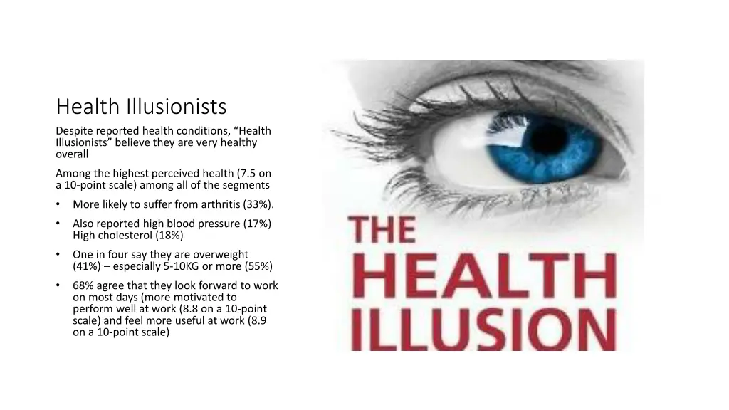 health illusionists despite reported health