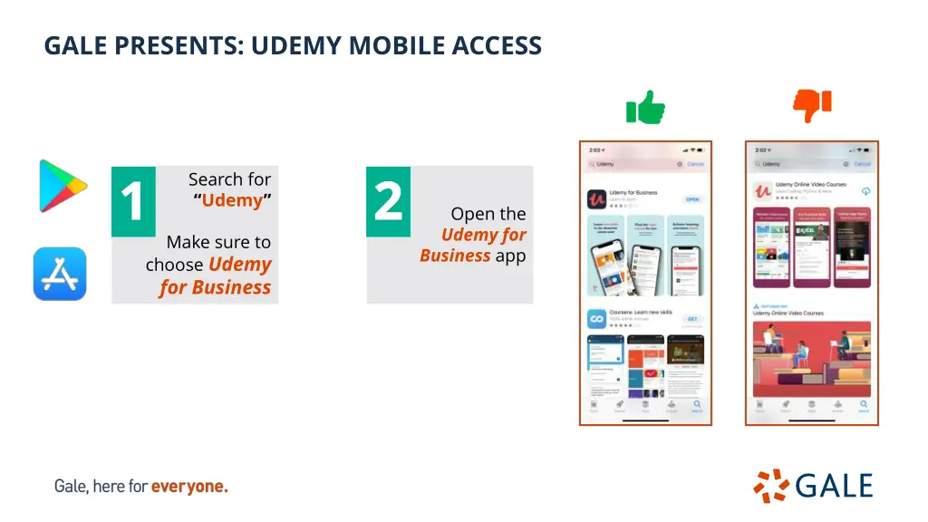 gale presents udemy mobile access