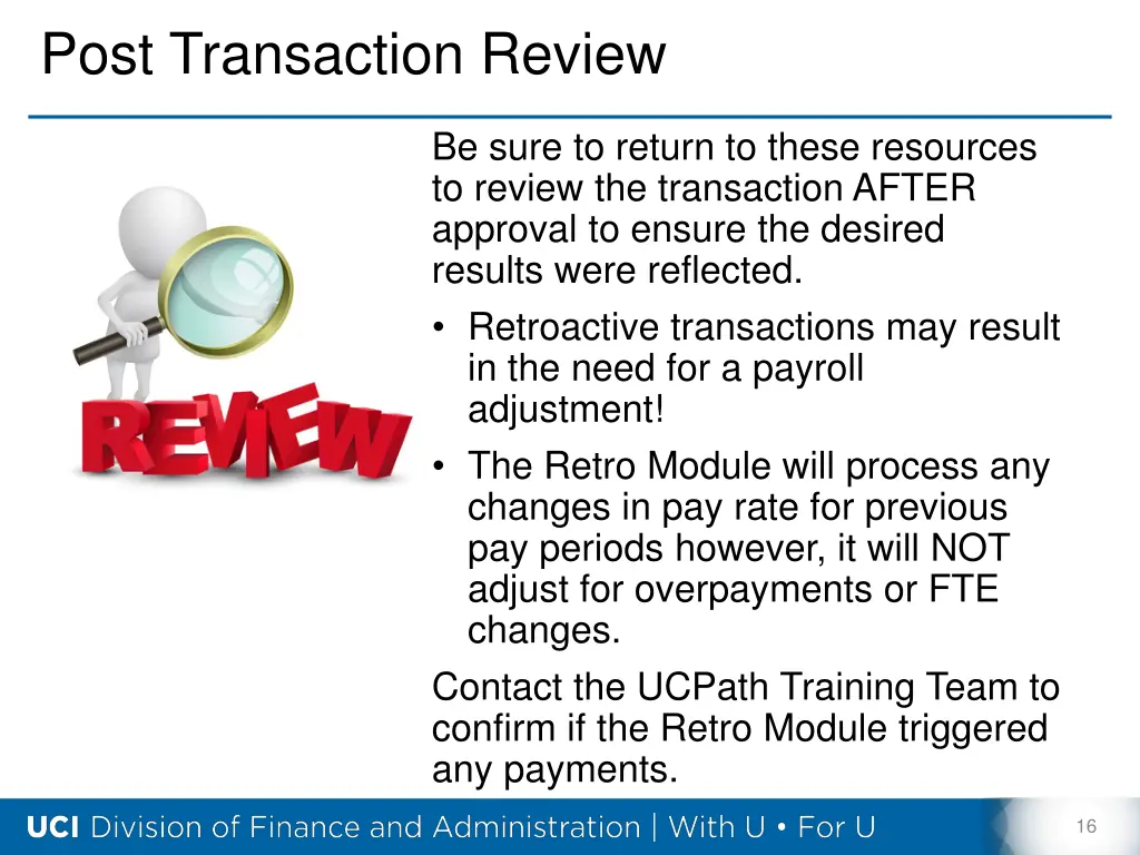 post transaction review