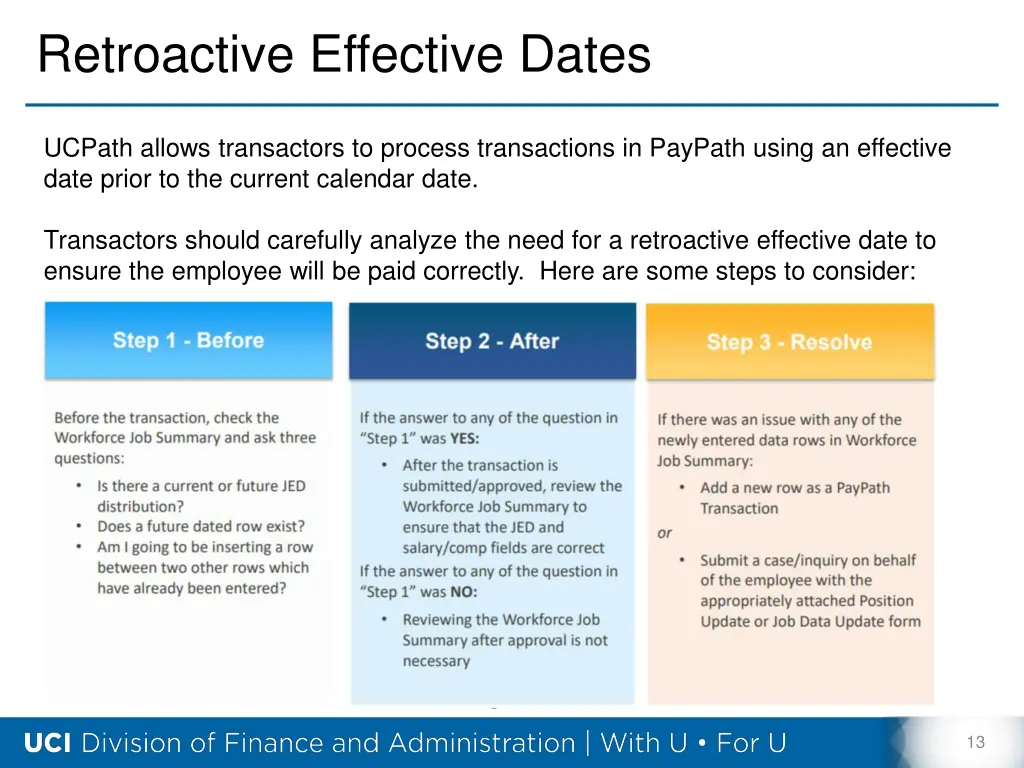 retroactive effective dates