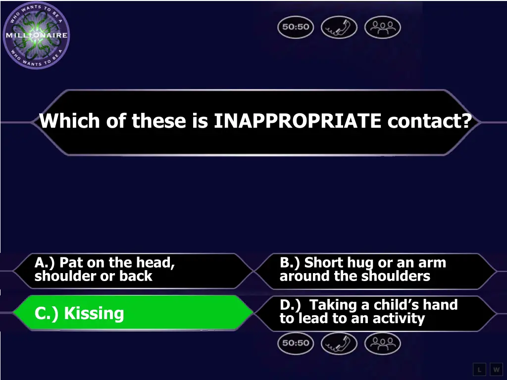 which of these is inappropriate contact