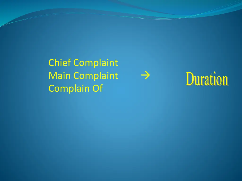 chief complaint main complaint complain of