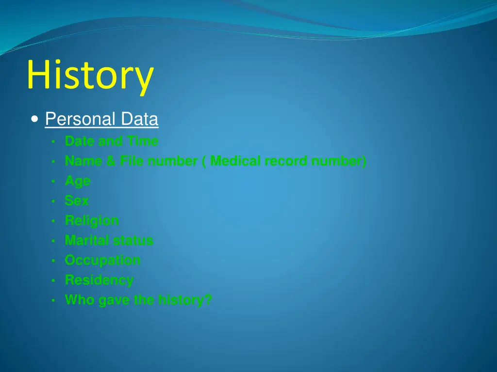 history personal data date and time name file