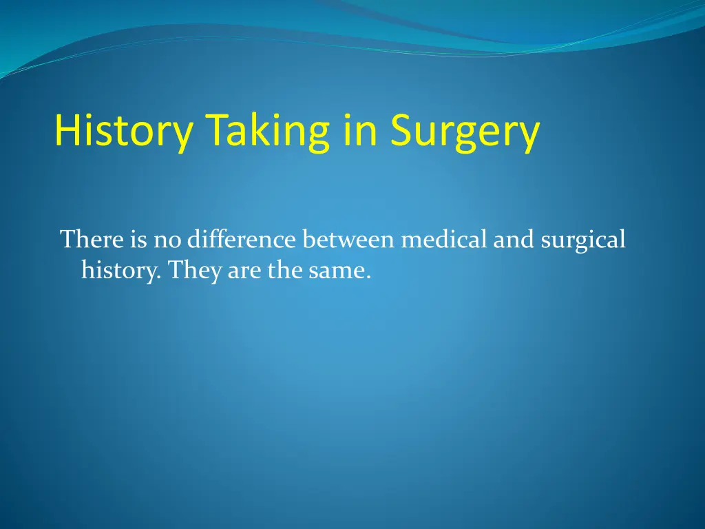 history taking in surgery