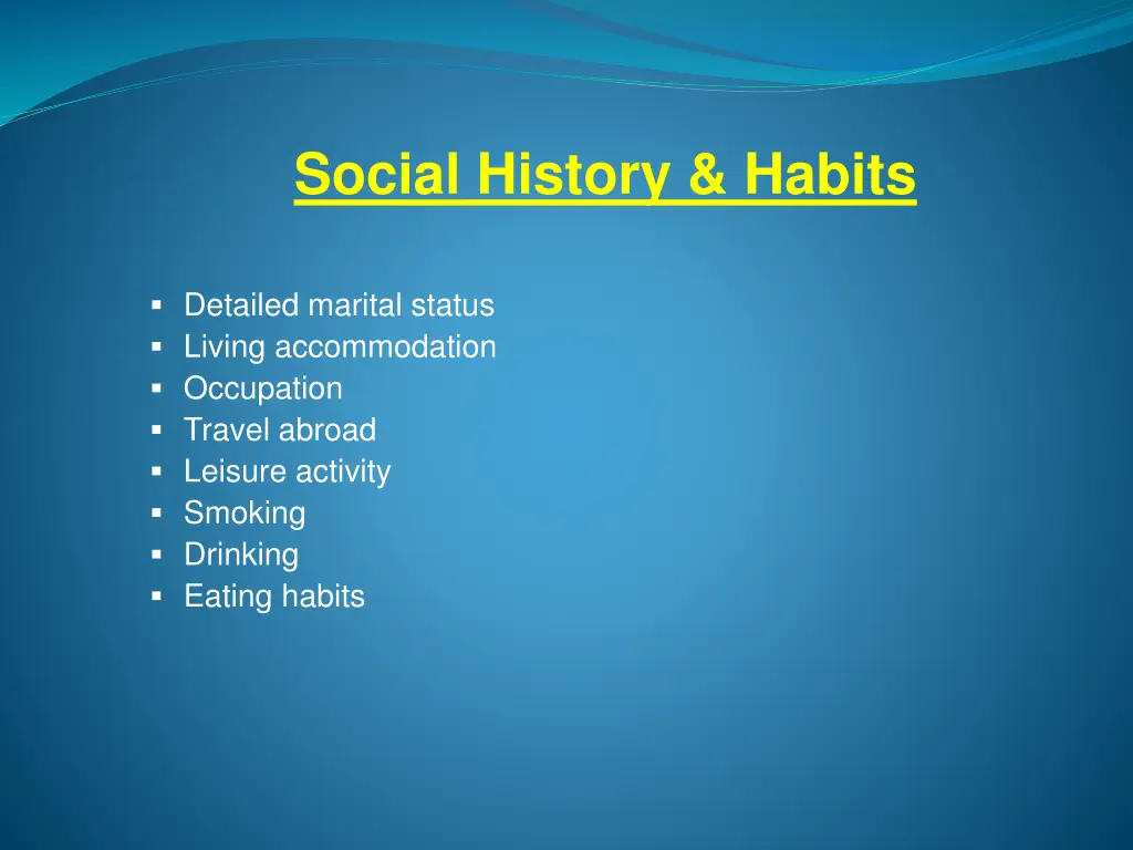 social history habits