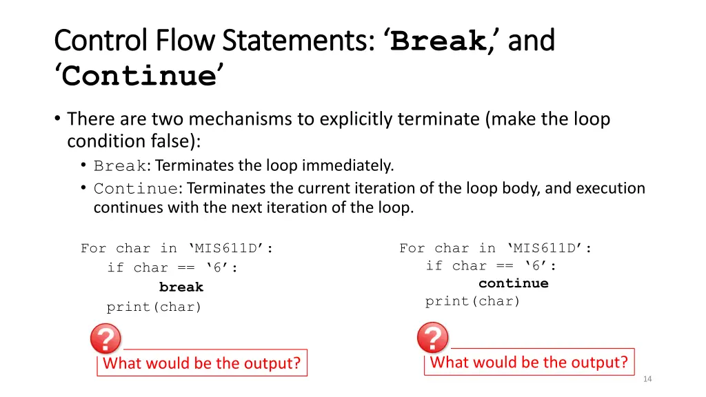 control flow statements control flow statements 2